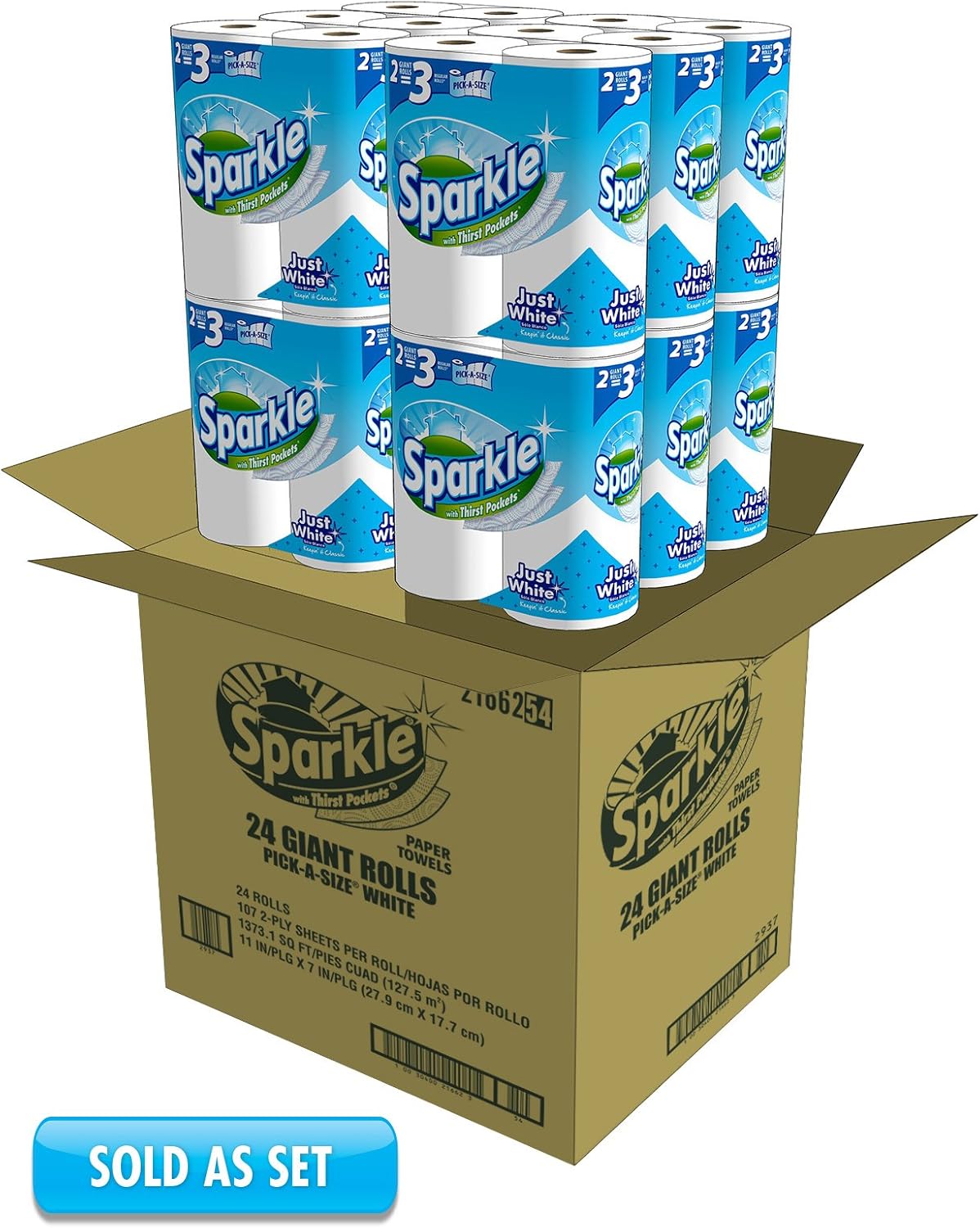 Sparkle Paper Towels - Pick-A-Size, 24 Triple Rolls (72 Regular Rolls) | Everyday Value with Full & Half Sheets