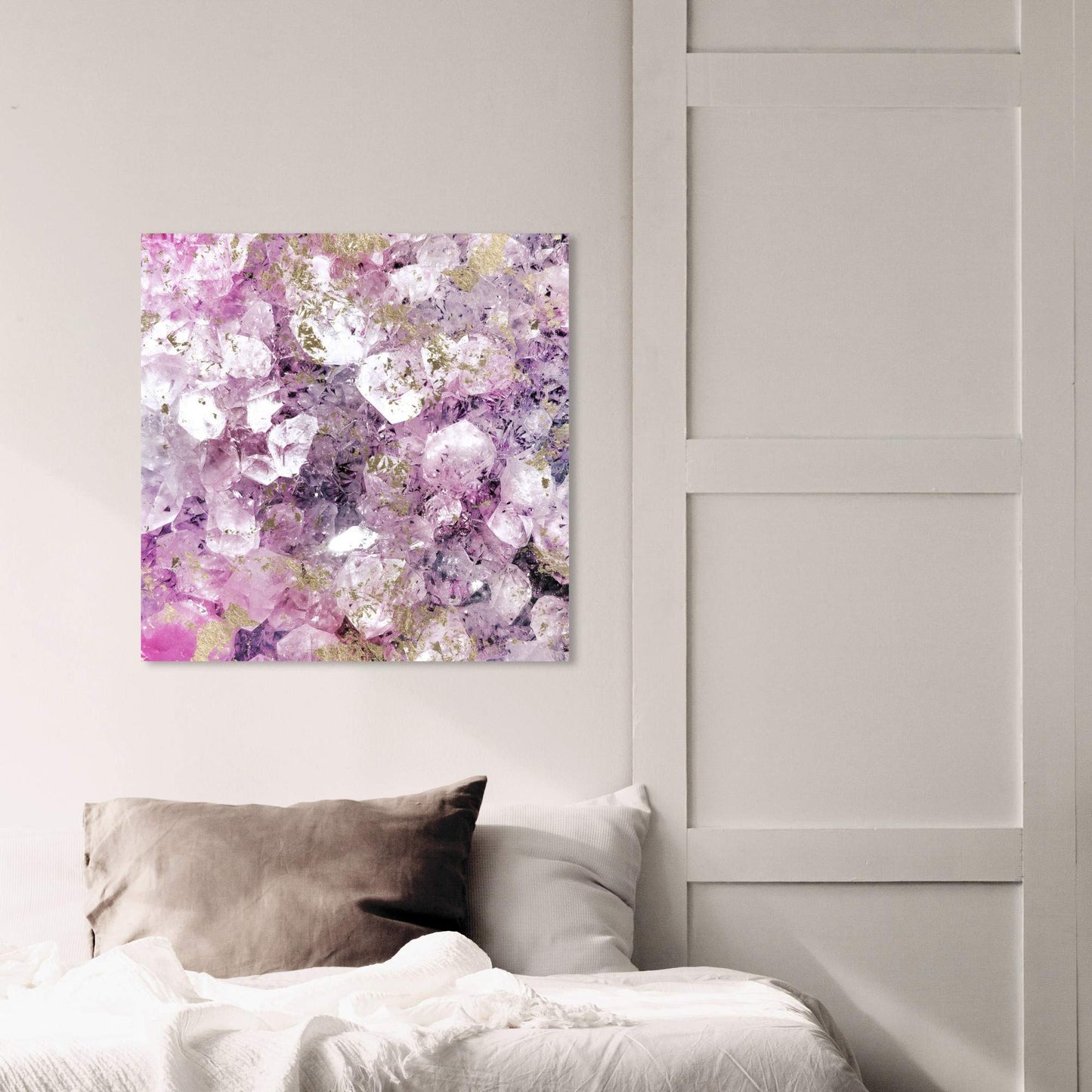 The Oliver Gal Artist Co. Abstract Wall Art Canvas Prints Romance' Crystals Home Décor, 24 in x 24 in, Purple, Gold