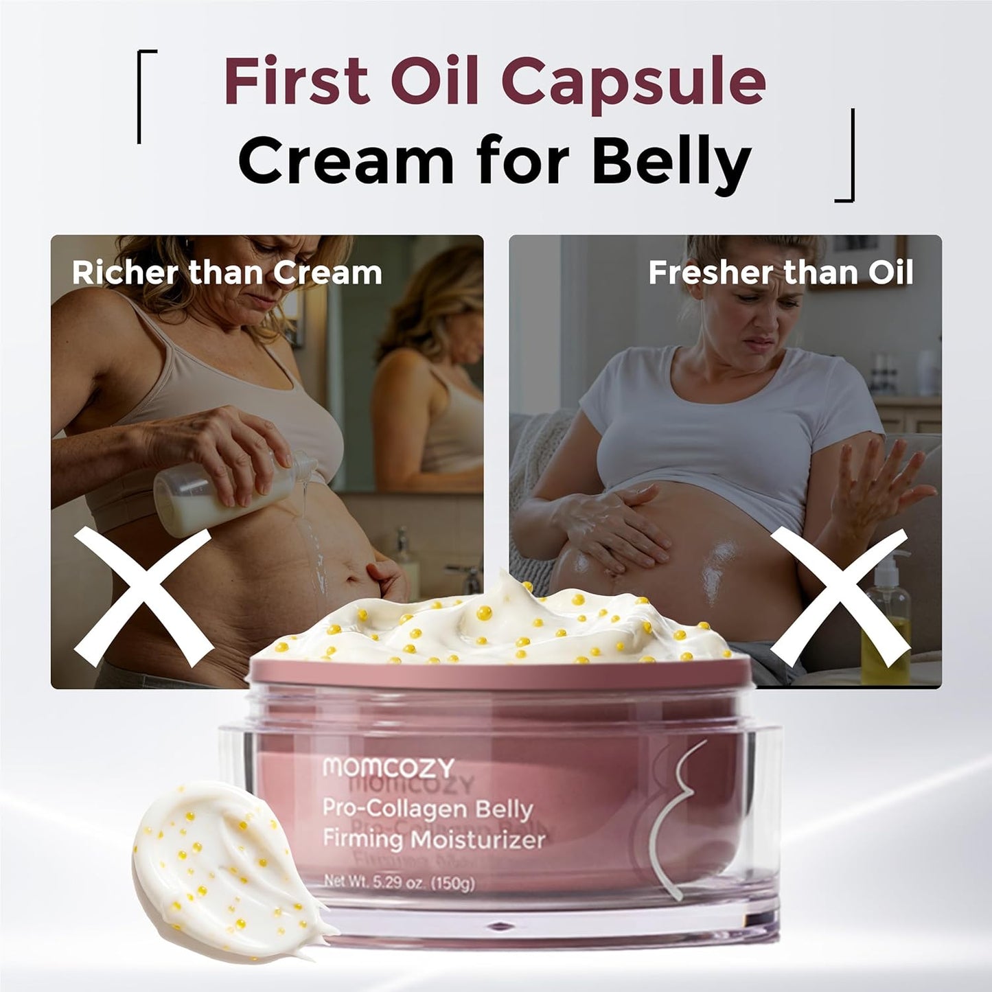 Momcozy Stretch Mark Prevention Cream - Travel Size Belly Moisturizer with Peptides & Shea Butter | 1.06 oz (30g)