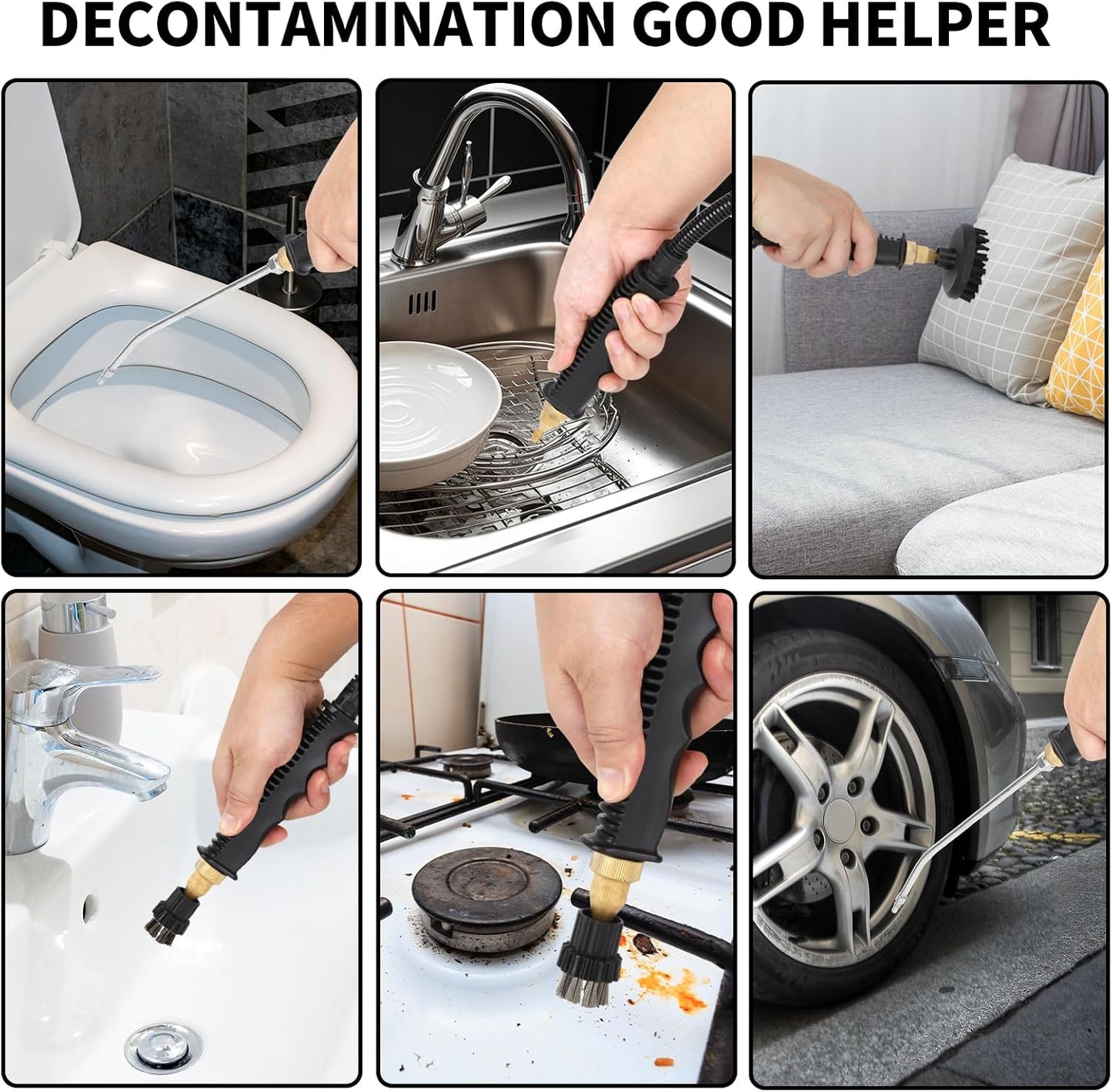 Skiennix Steam Cleaner - Handheld 6-Level Steamer with 10s Heat-Up & 1.5L Tank for Home & Car Detailing