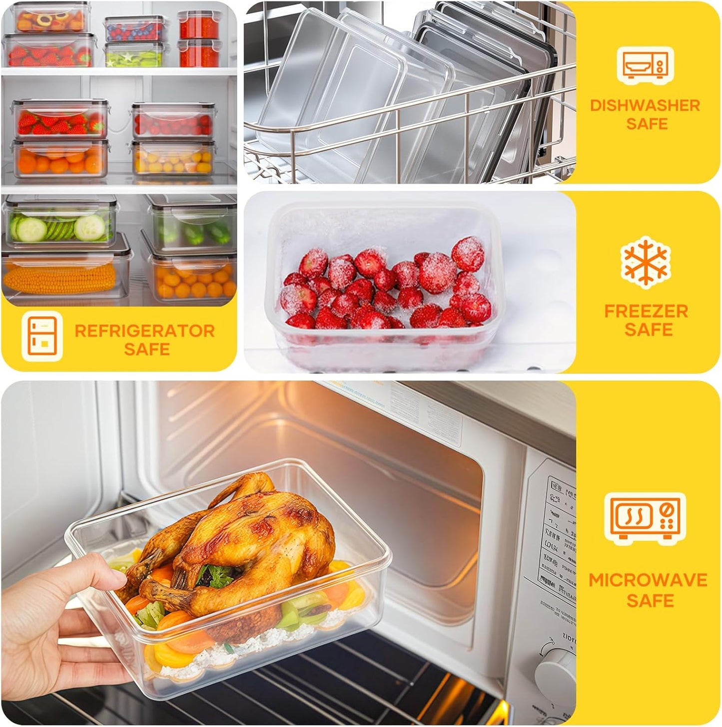 Skiennix 52 PCS Food Storage Containers - Airtight, Leakproof Meal Prep Set | Microwave & Dishwasher Safe