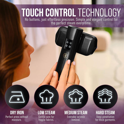 Skiennix Travel Garment Steamer - 1200W Handheld Clothes Steamer with 4 Modes & 20s Fast Heating | Portable Black Fabric Steamer for Home & Travel