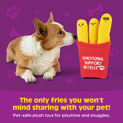 Relatable Emotional Support Pet Fries - Cuddly Dog Toys & Puppy Essentials | Perfect Gift Set of 3