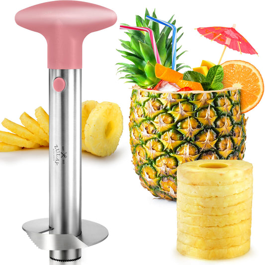 Pineapple Corer and Slicer with Triple Reinforced Stainless Steel with Thicker Blade - Easy-to-Use Pineapple Corer & Pineapple Cutter - Pineapple Slicer and Corer Tool for Easy Core Removal by Zulay