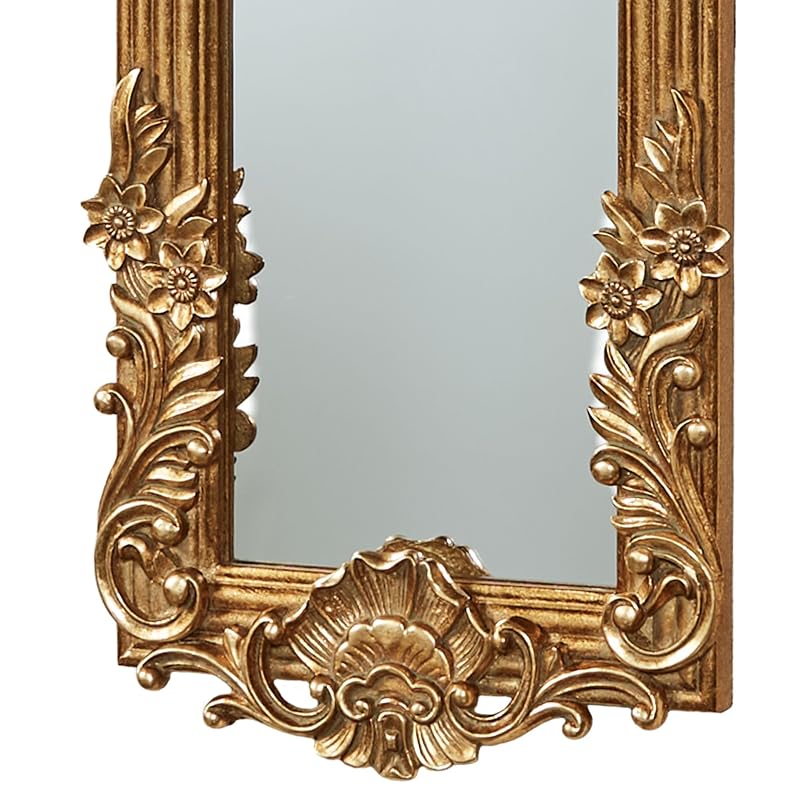 Gadsden Vertical Wall Mirror - Dark Gold Verdi Finish, 40 Inch (Dark Gold+40"L x 11"W)