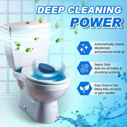 Shinefy Automatic Toilet Bowl Cleaner Tablets – 20 Tabs - Blue Gel Toilet Tank Cleaners, Hard Water Ring Remover, Septic-Safe Heavy-Duty Stain & Smell Eliminator, Toilet Cleaning & Deodorizer