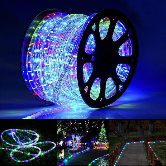 200ft LED Rope Lights by [Brand Name] - Waterproof Outdoor Lighting with 8 Modes | Multicolor Flexible Tube for Garden, Patio, and Party Decor