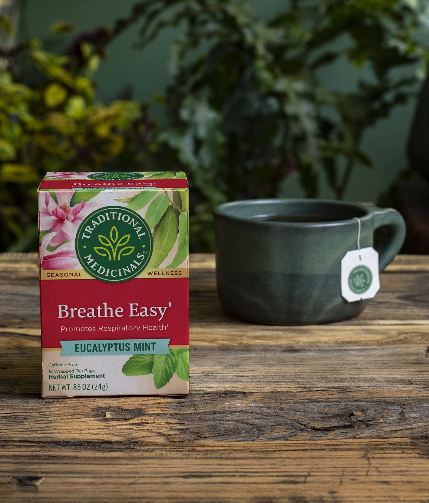 Traditional Medicinals Breathe Easy Eucalyptus Mint Herbal Tea, Promotes Respiratory Health, (Pack of 2) - 32 Tea Bags Total