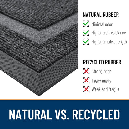 OLANLY Half Circle Door Mat - Waterproof All-Season Doormat for Indoor/Outdoor Use | 47x32, Grey