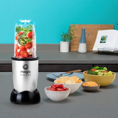 M.B Magic Bullet Personal Blender - 250W Motor, Tall Cup, Stainless Steel Blade & To-Go Lid