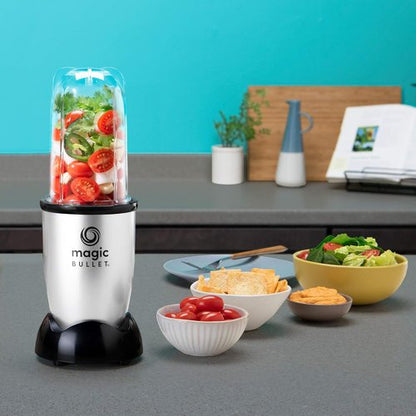 M.B Magic Bullet Personal Blender - 250W Motor, Tall Cup, Stainless Steel Blade & To-Go Lid