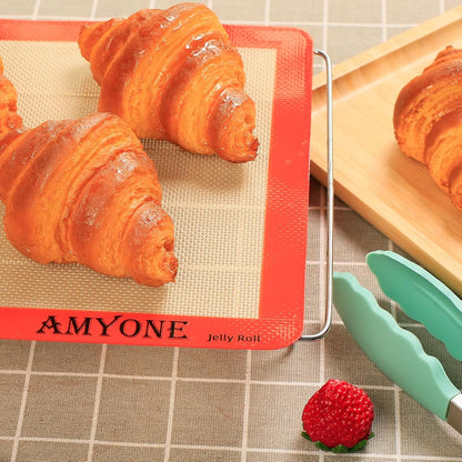 AMYONE Silicone Baking Mat - Non-Stick Food Grade Liners for 10 x 15-Inch Jelly Roll Pans | 2 Pack