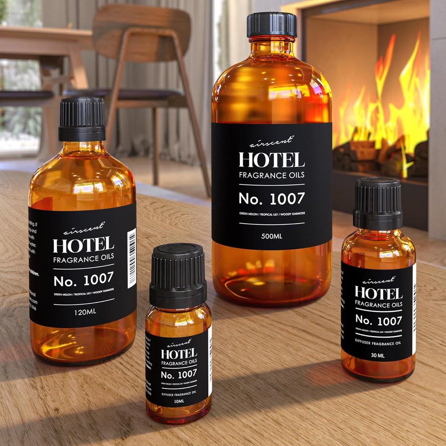 AirScent Hotel Diffuser Oil No. 1007 - Green Melon, Tropical Lily & Oakmoss - Premium Fragrance for Ultrasonic Diffusers | 10 mL Bottle