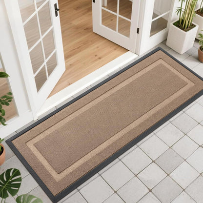 OLANLY Waterproof Front Door Mat | All-Season Indoor Outdoor Doormat, Easy Clean, 47x17 Mocha