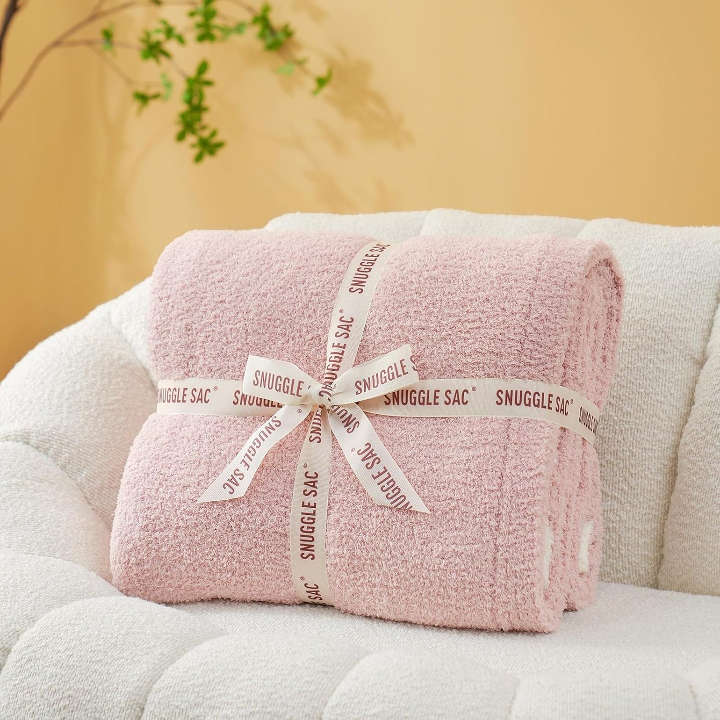 Snuggle Sac Ultra Soft Throw Blanket - Reversible Pink Microfiber | Cozy 50x60 Inches for Couch & Bed