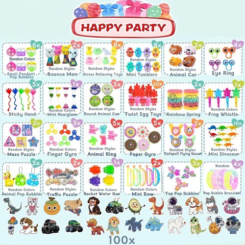 212-Pack Assorted Party Favors | Fun Gift Toy Set for Boys & Girls | Ideal for Events & Celebrations