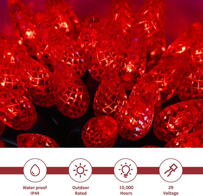 Waterglide C6 33ft 100 LED String Lights - Waterproof Fairy Lights with 8 Modes for Indoor/Outdoor Decor