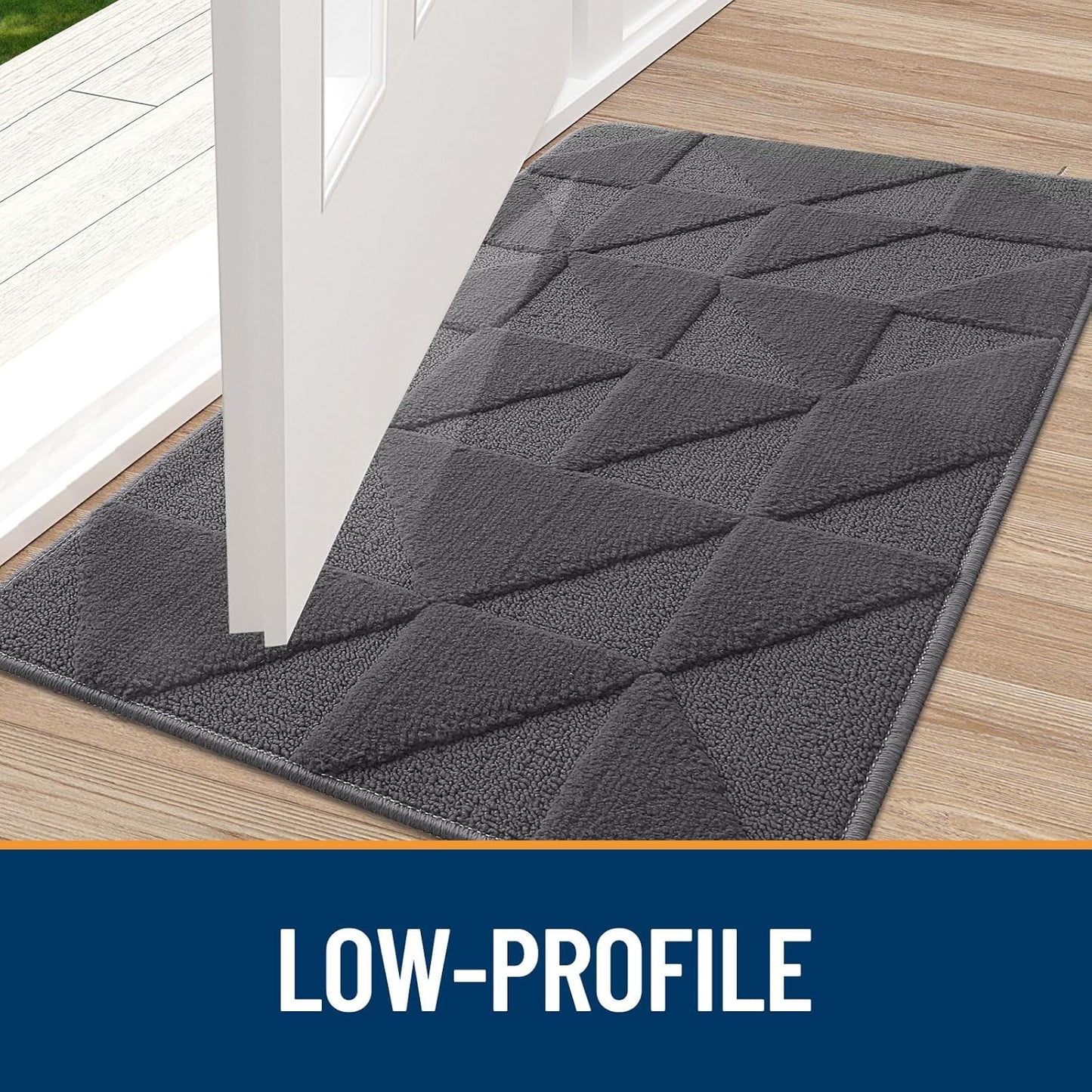 OLANLY Indoor Door Mat - Non-Slip, Absorbent & Dirt Resistant | Washable Low-Profile Entry Doormat (32x20 inches, Dark Grey)