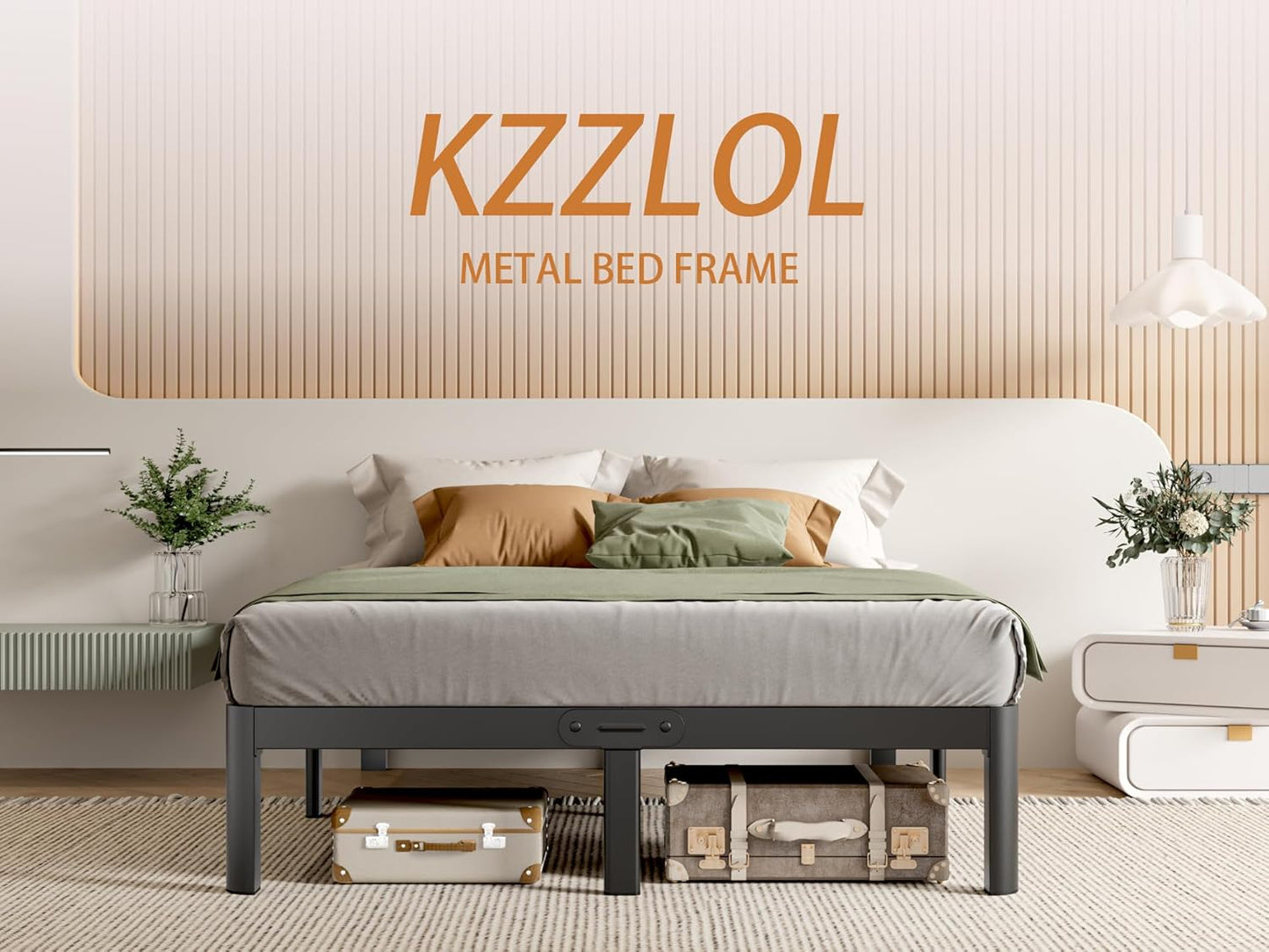 Skiennix Full Size Bed Frame - Heavy Duty 14-Inch Metal Design with No Box Spring Needed | Easy Assembly, Black