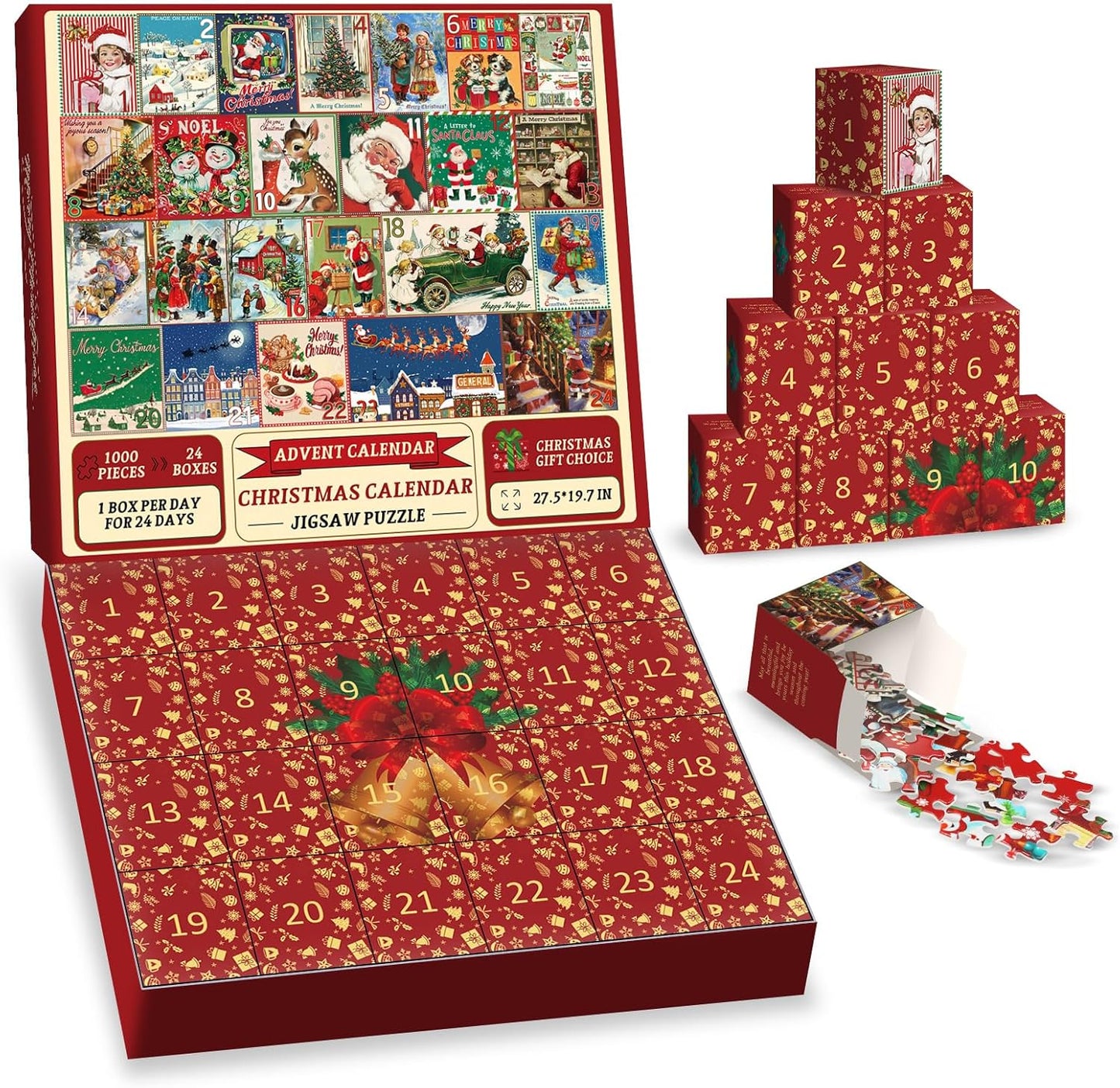 Regine Switzerland Christmas Advent Calendar Puzzle - 1000 Piece Jigsaw for Adults | Holiday Countdown Fun