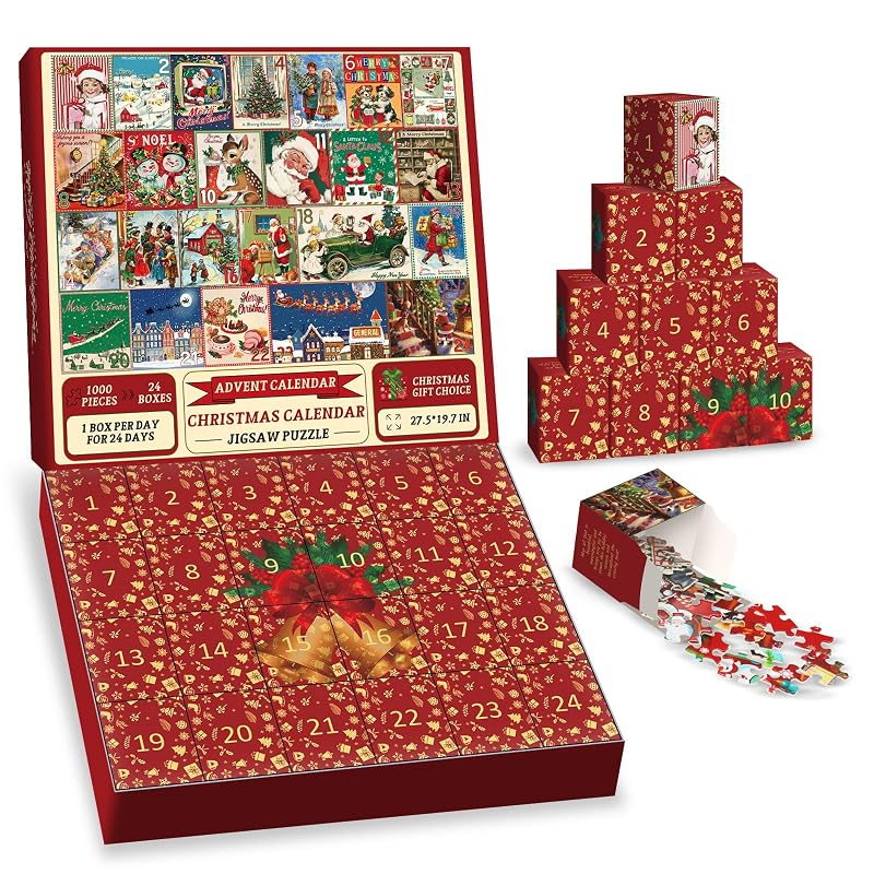 Christmas Advent Calendar 1000-Piece Jigsaw Puzzle for Adults