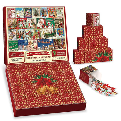 Christmas Advent Calendar 1000-Piece Jigsaw Puzzle for Adults