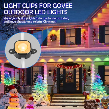 65-Pack Govee Pro Outdoor Light Bracket Clips with Screws - PRERUICHI Mounting Hardware for H706/H806