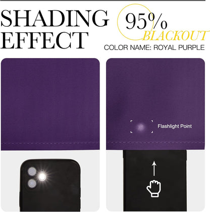 NICETOWN Purple Blackout Curtains - Noise Reducing & Thermal Insulated | 96 Inches Long, 55 Inches Wide (2 Panels)