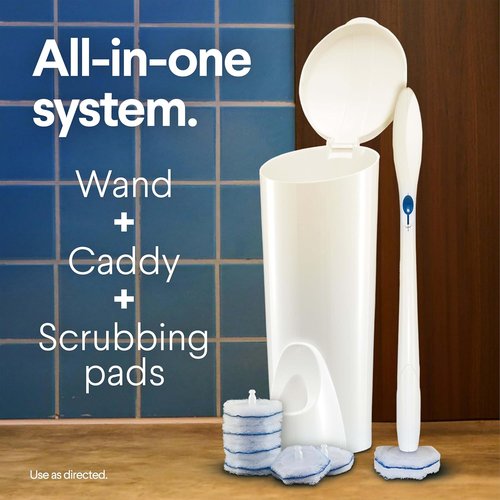 Clorox ToiletWand Cleaning System - Disposable Toilet Cleaner with 16 Scrubbing Pad Refills & Caddy