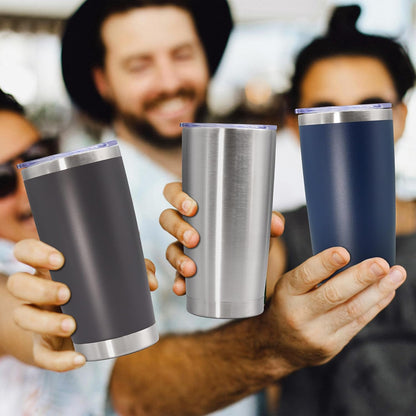 Skiennix 20oz Stainless Steel Tumbler - Vacuum Insulated Travel Mug for Hot & Cold Drinks | Grey