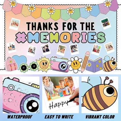 FYSUIMU Graduation Bulletin Board Decorations - 88Pcs Boho Daisy DIY Photo Cutouts for Class of 2026