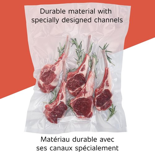 FoodSaver Vacuum Sealer Bags - Custom Fit Airtight Food Storage Rolls, 8" x 20' (Pack of 2)