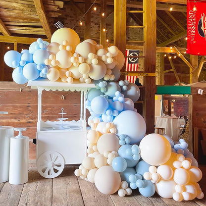 RUBFAC Pastel Blue Balloons - 116-Piece Set in Various Sizes for Garland & Arch Decor - Perfect for Birthday, Baby Shower, Gender Reveal & Wedding Parties