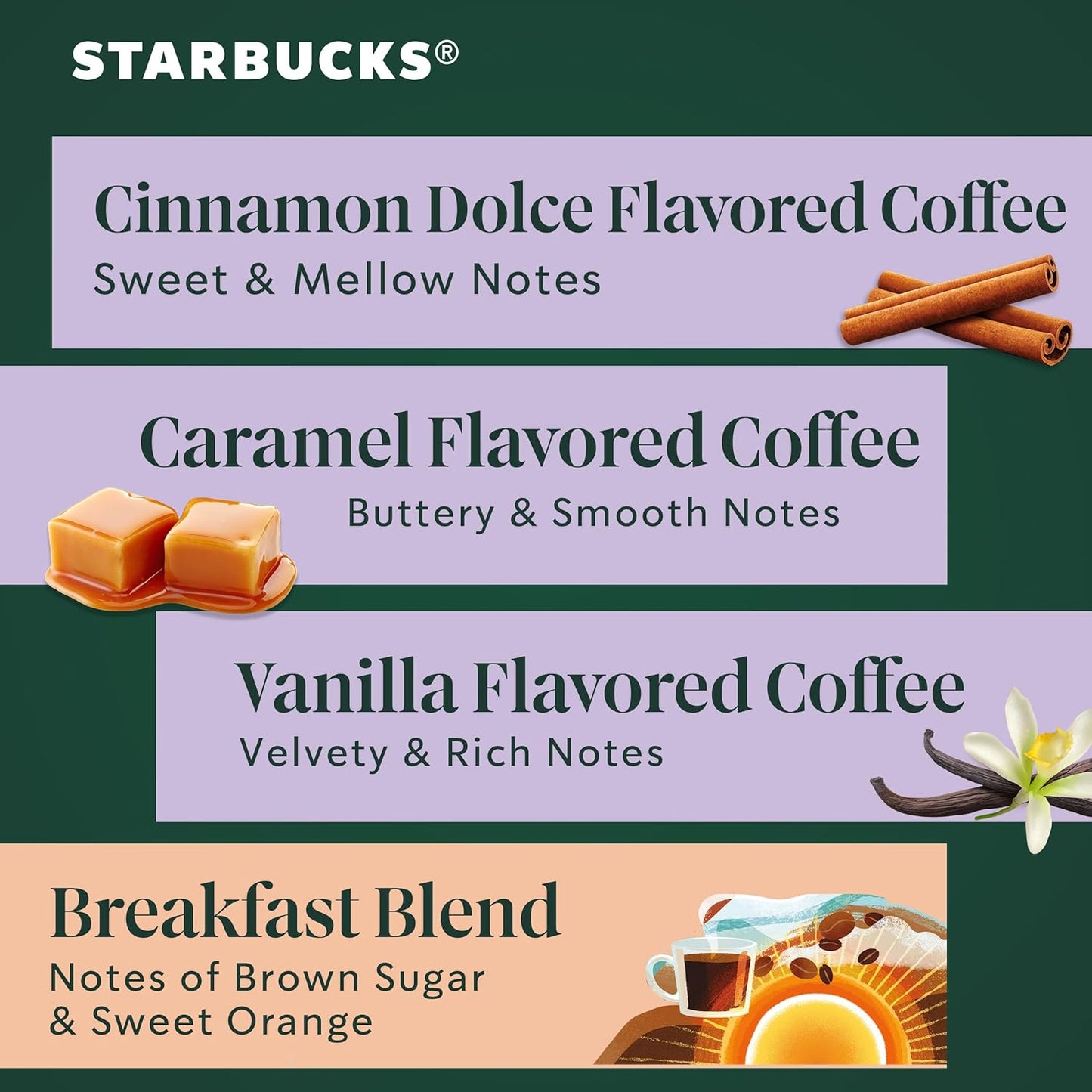 Starbucks K-Cup Coffee Pods - Blonde, Medium & Dark Roast Variety Pack | 40 Keurig Pods for Hot or Iced Coffee
