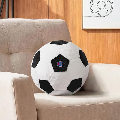 Champion Soccer Plush Pillow Ball - 12" Round, Black/White (Variation: Soccer)
