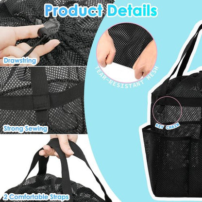 Fammart Mesh Shower Caddy - Portable 8-Pocket Tote for Dorms, Travel, Beach & Gym Essentials