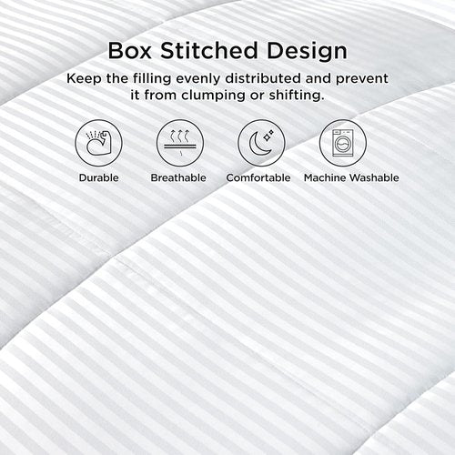Bedsure Duvet Insert - Lightweight Quilted Cooling Comforter | Down Alternative, Queen Size, White, 88x88 Inches
