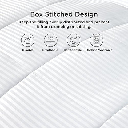 Bedsure Duvet Insert - Lightweight Quilted Cooling Comforter | Down Alternative, Queen Size, White, 88x88 Inches