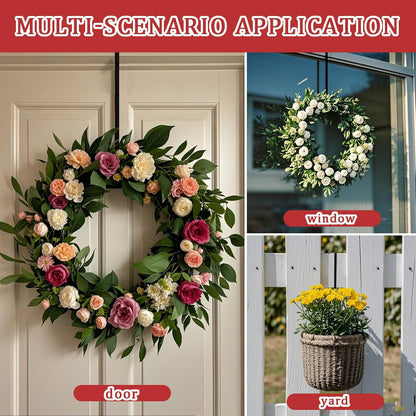 12" Wreath Hangers by [Brand Name] - Non-Scratch Over The Door Hooks for Holiday Decor | 2 Pack