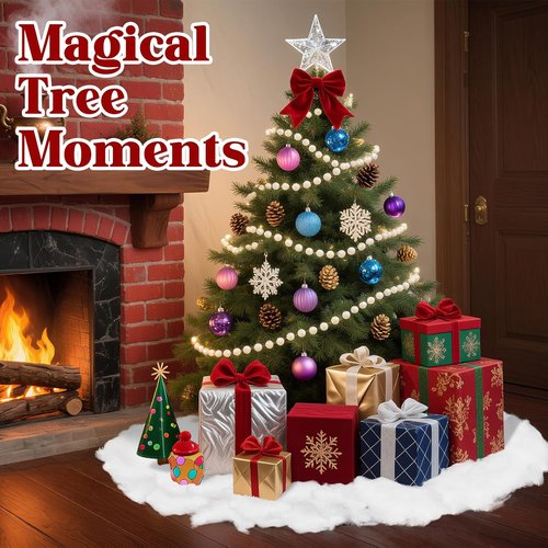 Christmas Fake Snow Blanket - 5 Pack Thick Fluffy 3x8 FT White Artificial Snow for Winter Decor