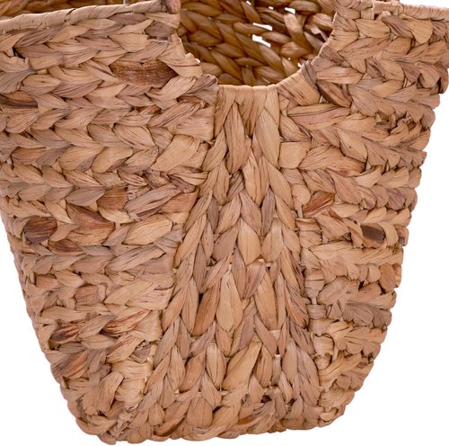 Household Essentials ML-4002 Tall Wicker Basket - Water Hyacinth with Handles | Natural Brown Finish
