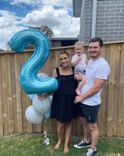Pearlescent Blue 40-Inch Number Balloon - Perfect for Birthday Celebrations | 0 Number Design