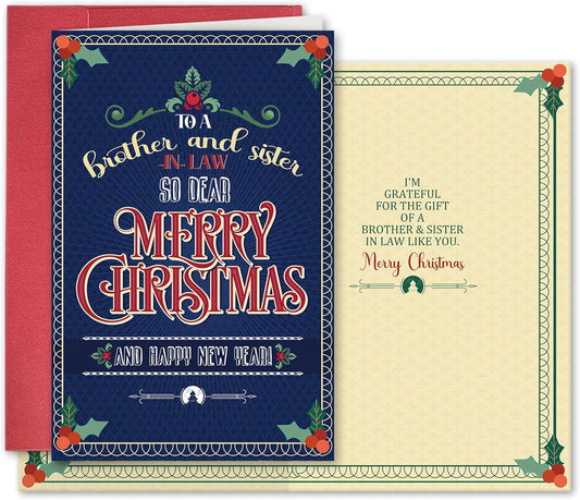 SuperShunhu Christmas Card - Merry Christmas & Happy New Year Greeting for Brother & Sister-in-Law