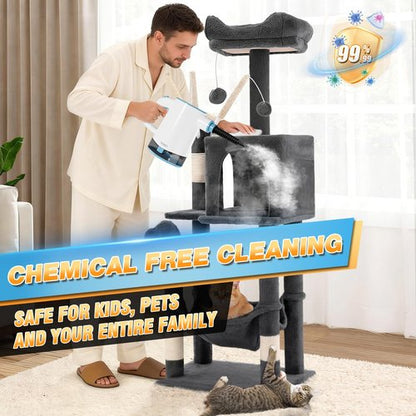 VGOBLO Handheld Steam Cleaner for Home, Pressurized 15s Instant Heat Steam Cleaner, 500ml Removable Water Tank & Self-Clean, Portable Multi-Surface Steamer for Cleaning, Kitchen, Bathroom, Car, Floor