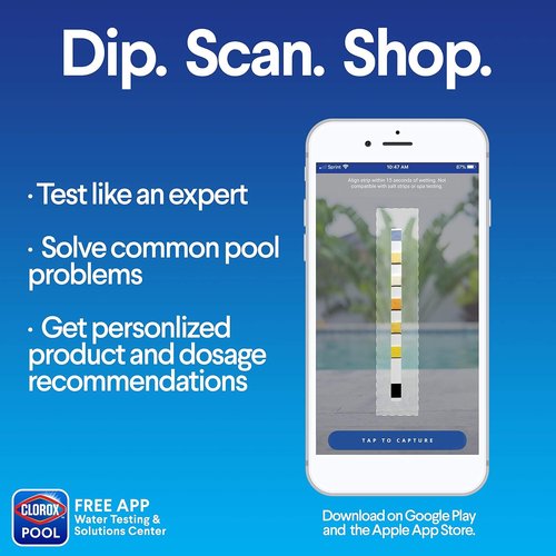 Clorox Pool&Spa My Pool Care Assistant - 50 Test Strips for Easy Pool Maintenance