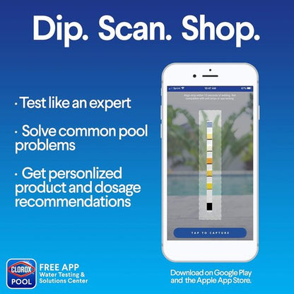 Clorox Pool&Spa My Pool Care Assistant - 50 Test Strips for Easy Pool Maintenance