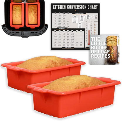 Skiennix Air Fryer Silicone Loaf Pans - Non-Stick Mini Bread & Cake Bakeware Set | BPA Free, Fits Instant Pot & Ninja Foodi