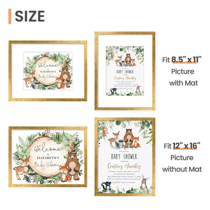 upsimples 12x16 Picture Frame, Display Pictures 8.5x11 with Mat or 12x16 Without Mat, Wall Hanging Photo Frame, Bronze, 1 Pack