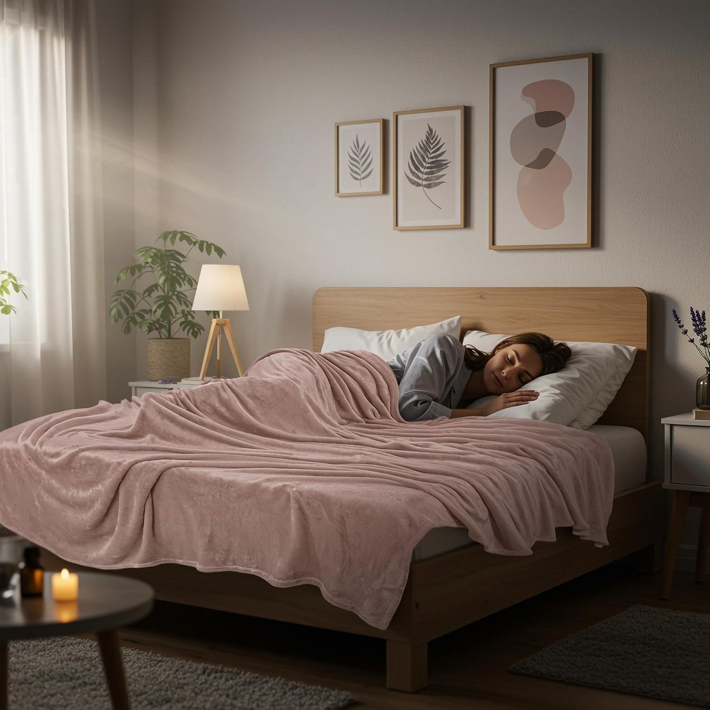 Utopia Bedding Fleece Blanket - Luxury Rose Pink 300GSM Soft Microfiber | Queen Size (90x90 Inch)