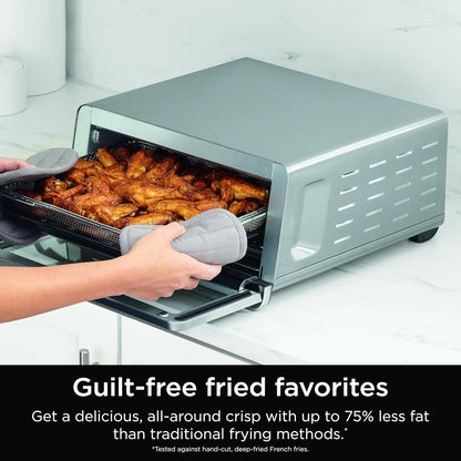 Ninja Air Fryer Toaster Oven Combo - 8-in-1 Versatile Cooking | Space-Saving Flip Up Design | 1800 Watt Stainless Steel